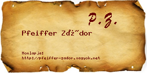Pfeiffer Zádor névjegykártya